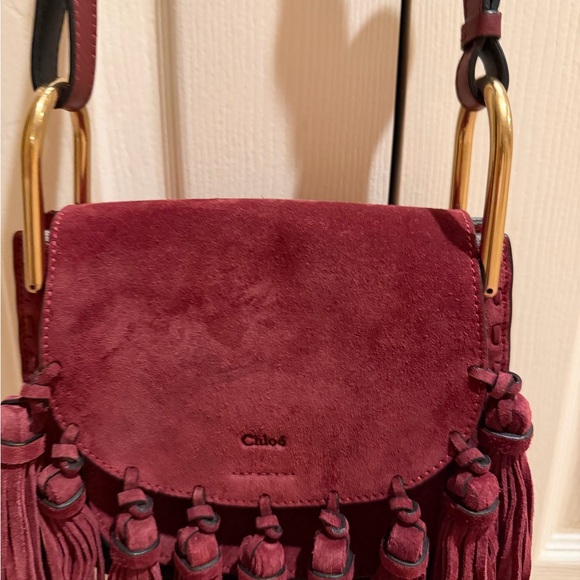 Vintage Burgundy Suede Fringe Bag - Picture 6 of 16